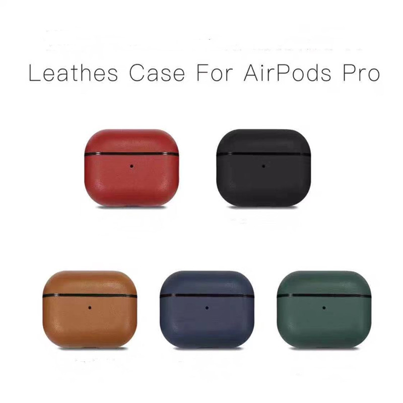 Case de cuero AirPods Pro, estuche de cuero de caballos de cera retro genuina, totalmente hecha a mano, LED delantero visible, (marrón oscuro)