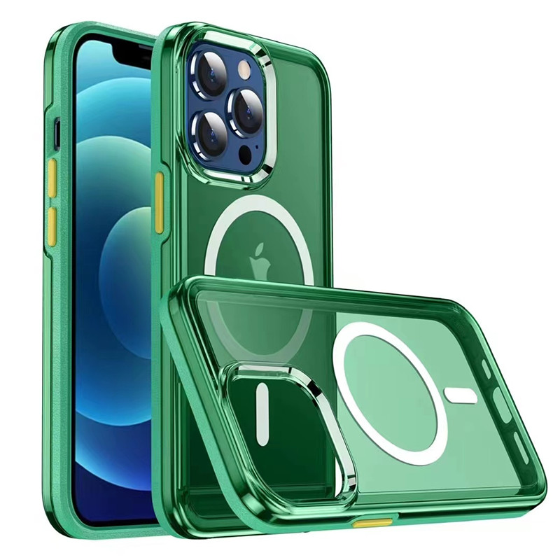 Adecuado para la caja magénica del iPhone 13, diseño de protección de carga rápida de diseño magnético transparente