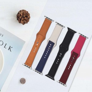 La correa de cuero genuina, la cuadrícula Qianniao de moda, transpirable y duradera, de moda, la correa de color pequeña, fresca y sólida, etc., son adecuados para los relojes de manzana, Samsung, Huawei y Xiaomi, 38 mm, 40 mm. 42 mm